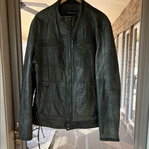 7 Diamonds grey Leather Jacket